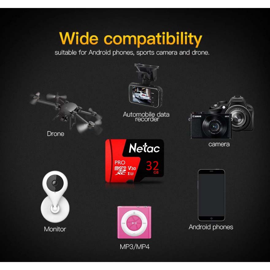 Thẻ nhớ MicroSD Netac 32GB chuẩn class 10 chuyên dụng dành cho camera và điện thoại