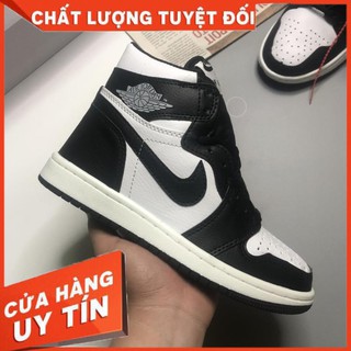 Giày Jordan 1, Panda, Giày Thể Thao JD1 Cao Cổ Màu Đen Trắng, Đế Khâu, Da Bò Cao Cấp Full Size Nam Nữ | JDD002