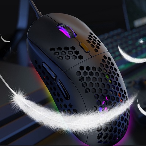 Chuột máy tính, chuột gaming có dây vi tính laptop FreeWolf M8 đèn LED RGB cho game thủ văn phòng - RUTEX Store