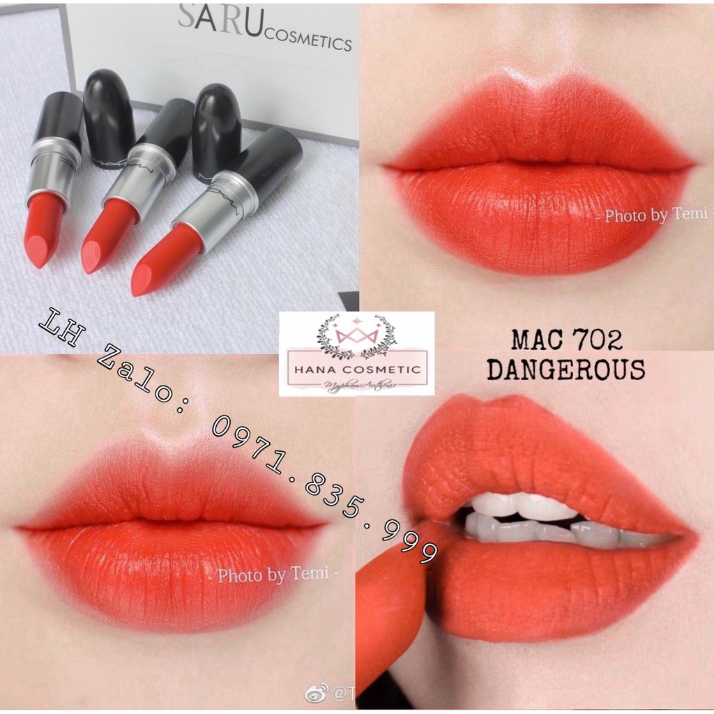 Son Mac Powder Kiss Lipstick, Mac Rettro Matte Chính Hãng Full Size 3g