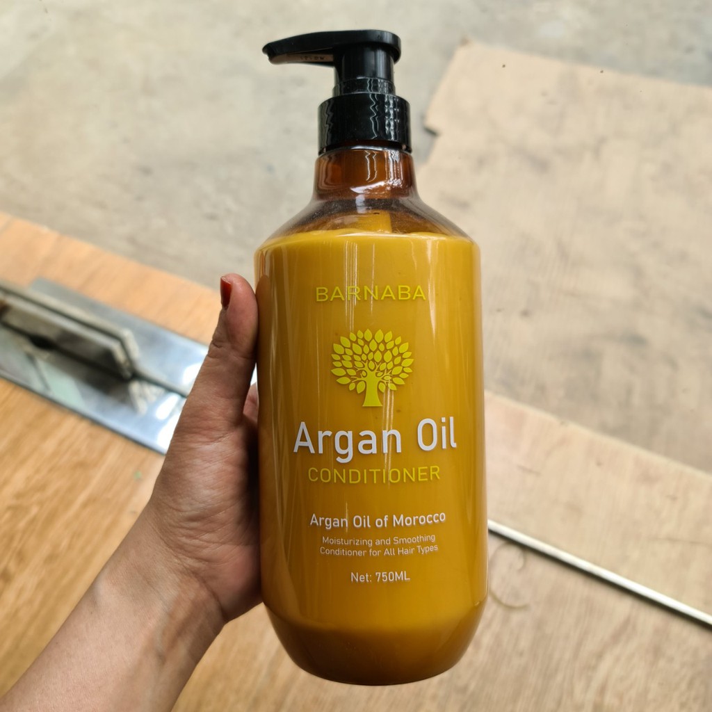 Cặp dầu gội xả ngăn rụng tóc phục hổi hư tổn BARNABA Argan Oil 750ml