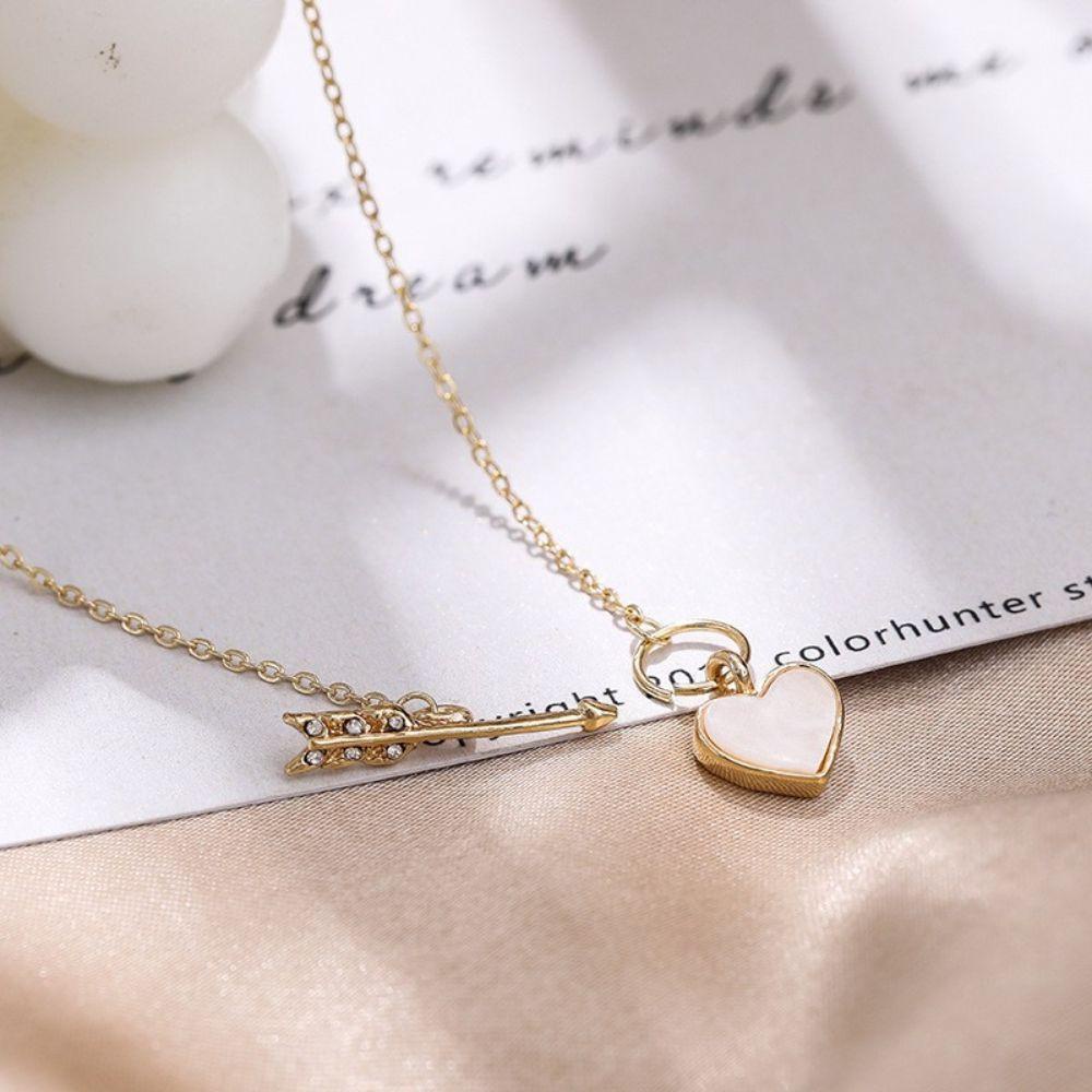 Qqmall Vòng cổ Hình Mũi Tên Trái Tim Thả Dầu Cá Tính Làm Quà Tặng Cho Nữ