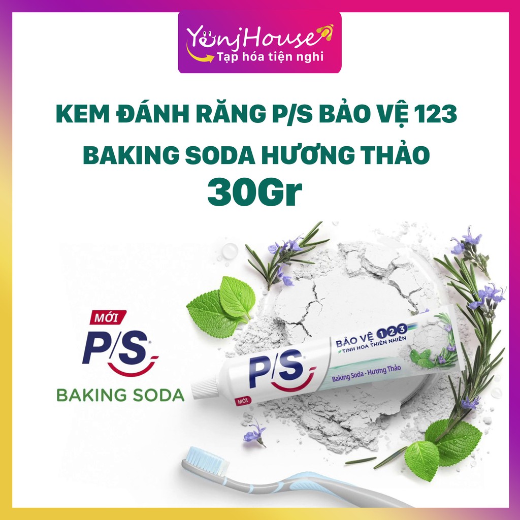 KEM ĐÁNH RĂNG P/S BẢO VỆ 123 BAKING SODA HƯƠNG THẢO 30G - YENJHOUSE