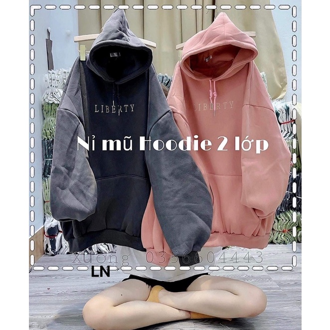 Áo hoodie Liberty mũ 2 lớp DA6