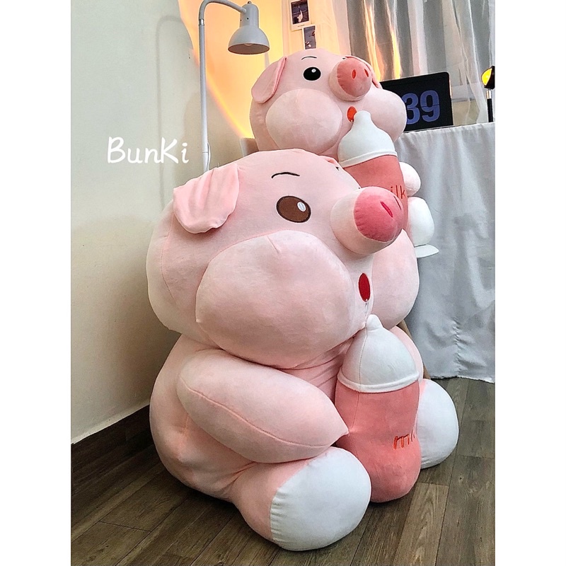 GẤU BÔNG HEO BÔNG TRÀ SỮA 70CM CAO CẤP BUNKI
