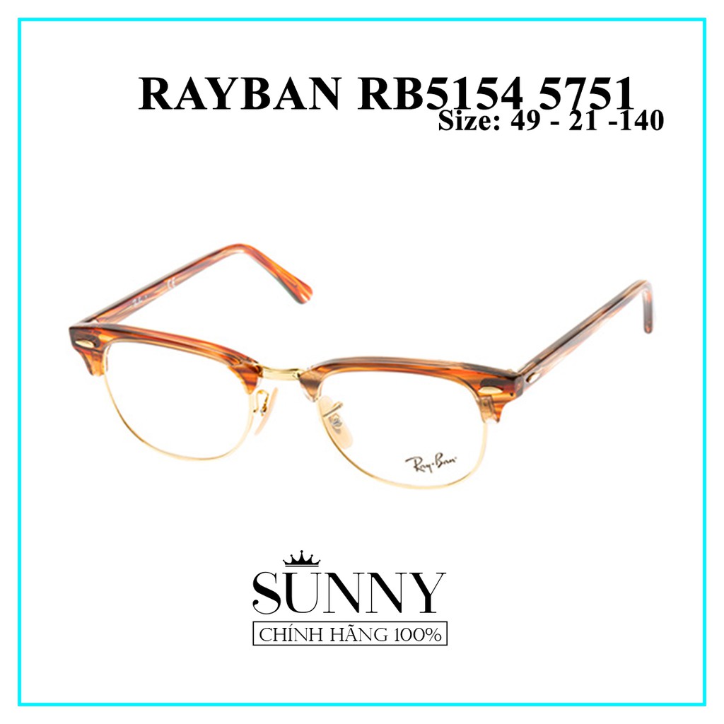 RB5154-5751 - Mắt kính thời trang Rayban chính hãng, bảo hãnh toàn quốc, thiết kế dễ đeo bảo vệ mắt