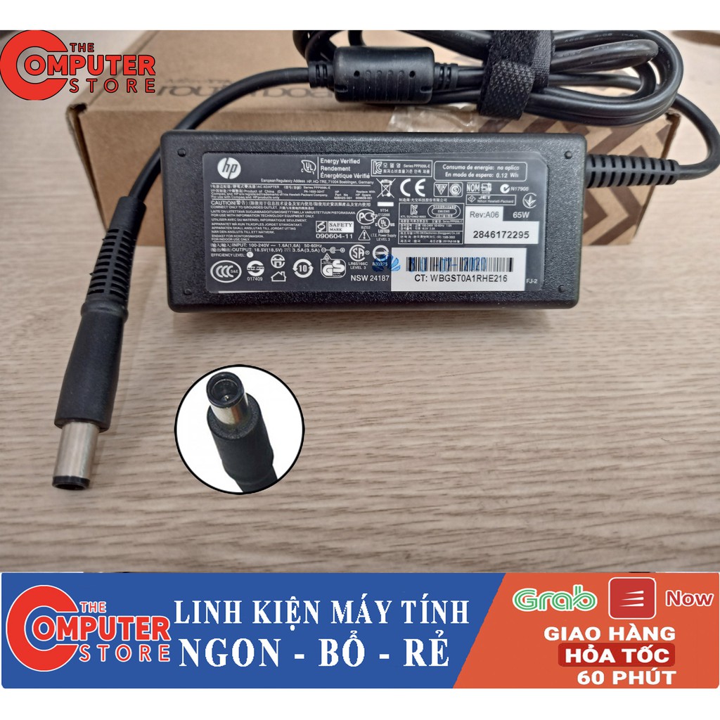 Sạc Laptop HP Chân kim to 18.5V - 3.5A Kèm Dây Nguồn ( Adater HP 18.5V - 3.5A ) | 🚀FREESHIP🚀 ĐƠN TỪ 50K