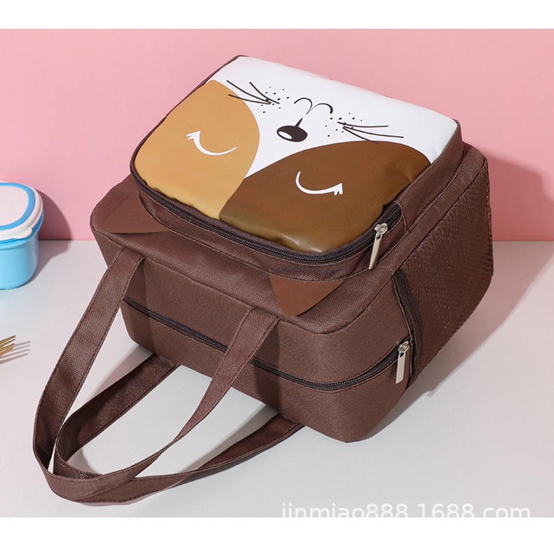 Túi đựng hộp cơm trưa văn phòng giữ nhiệt thức ăn, thực phẩm, bình nước dễ thương vải Oxford cao cấp đẹp TC015