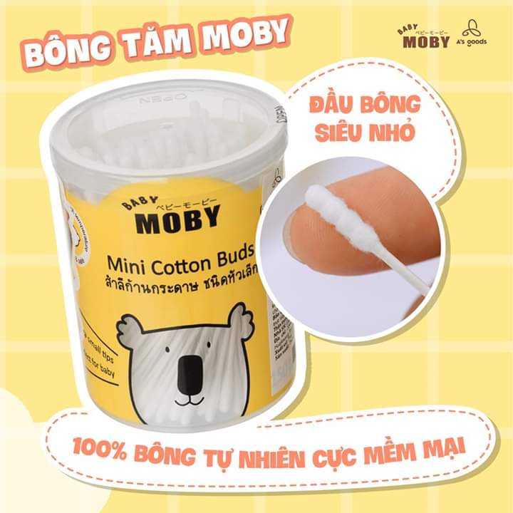 Bông tăm Moby cỡ nhỏ cho bé từ sơ sinh