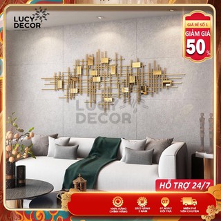 Tranh sắt treo tường hình khối nghệ thuật decor cỡ lớn trang trí phòng sang trọng phong cách Châu Âu mã A1012