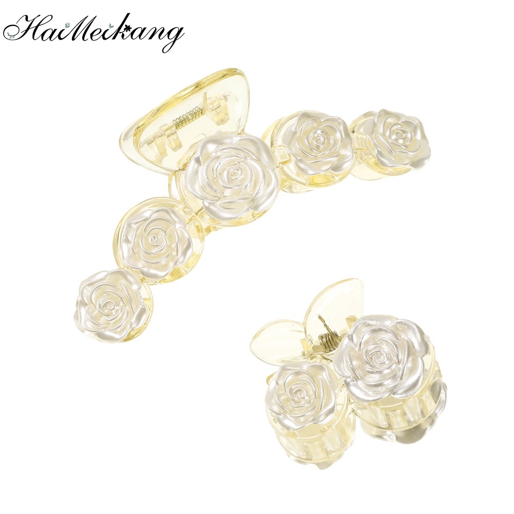 Kẹp tóc Haimeikang trong suốt hình hoa hồng thời trang cho nữ
