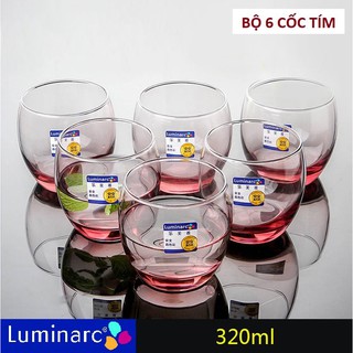 Bộ 06 Cốc Thủy Tinh Tròn Lùn LUMINARC 320ML Dùng Uống Nước