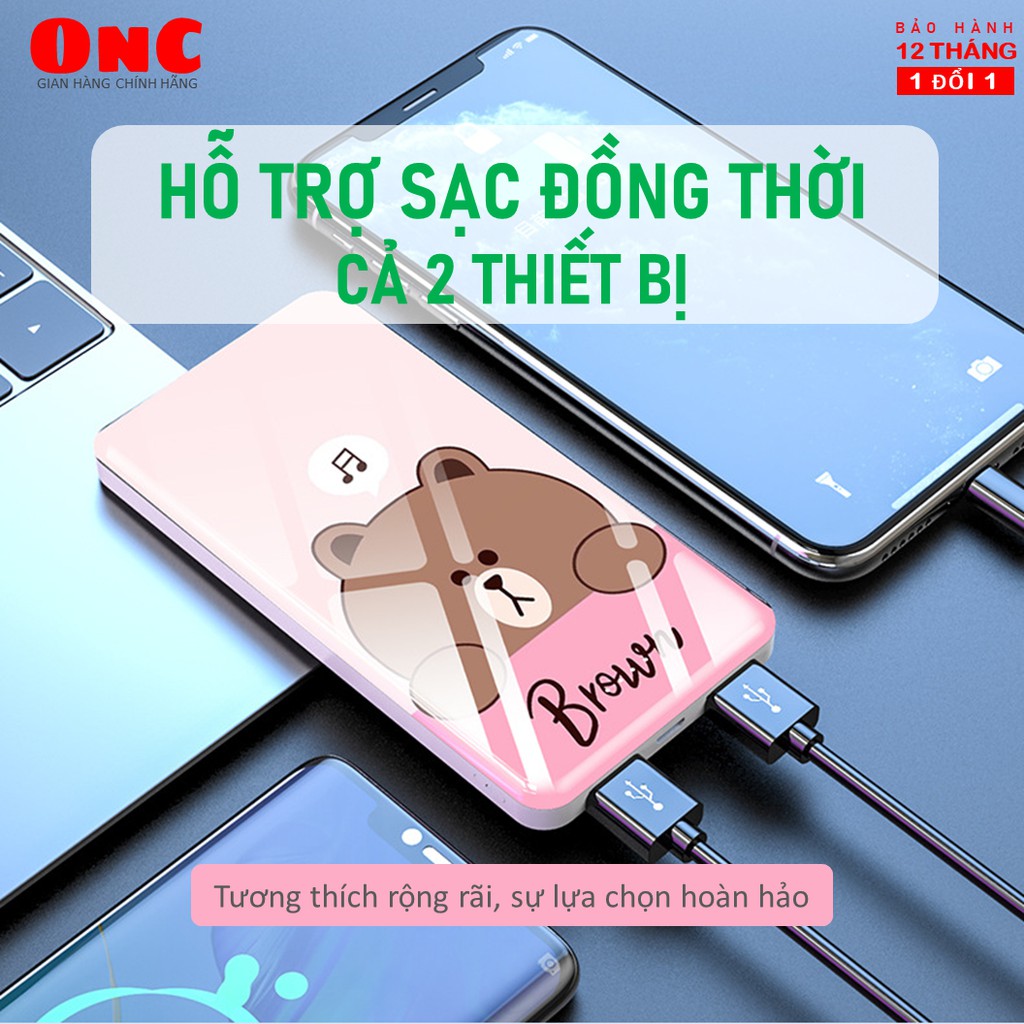 Sạc dự phòng in hình siêu cute 10000mAh ONC Simple Scale - Bảo hành 12 tháng