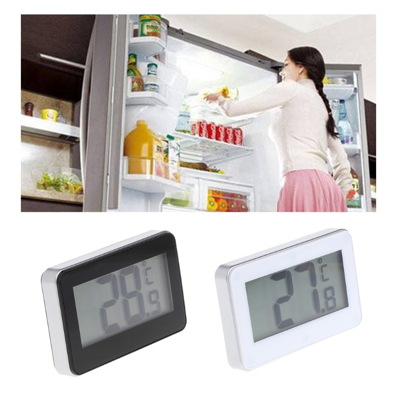 Nhiệt Kế Tủ Lạnh Màn Hình Lcd Chống Nước Có Móc Treo