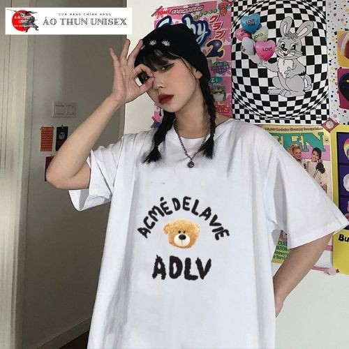 [Mã 11FASHIONSALE1 giảm 10k đơn 50k] Áo Thun ADLV Gấu Bear Nam Nữ Tay Lỡ Cổ Tròn Hottrend 2021 KAKISHOP - KAKI 13 | BigBuy360 - bigbuy360.vn