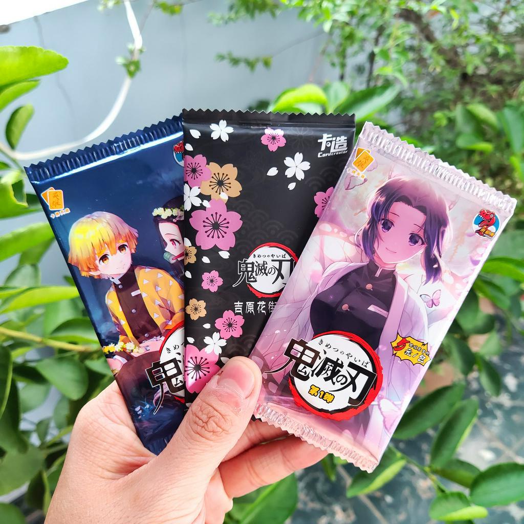 Set 5 ảnh thẻ nhân phẩm Anime Kimetsu No Yaiba ngẫu nhiên chibi xinh xắn siêu rẻ
