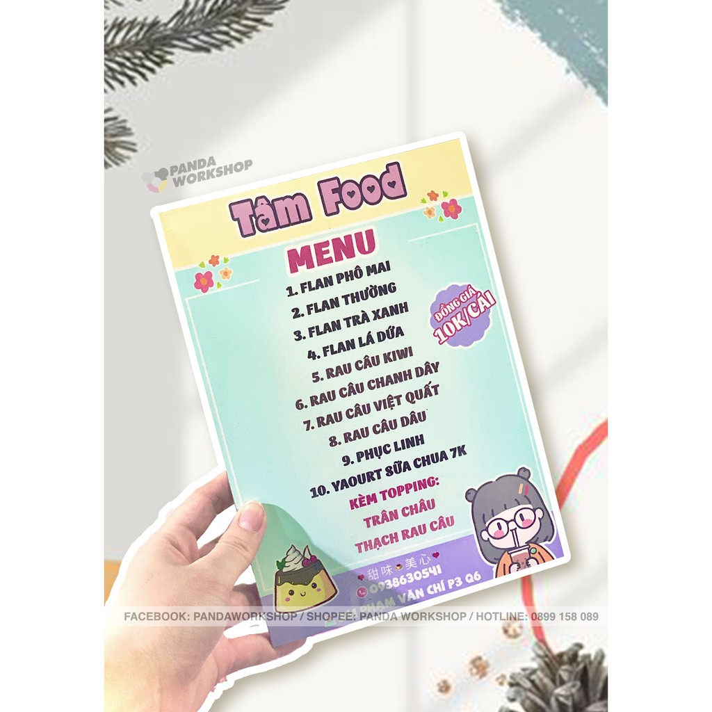 In Ấn Thực Đơn - Menu món ăn, thức uống - Cán Format 3 li cứng cáp siêu đẹp 😍