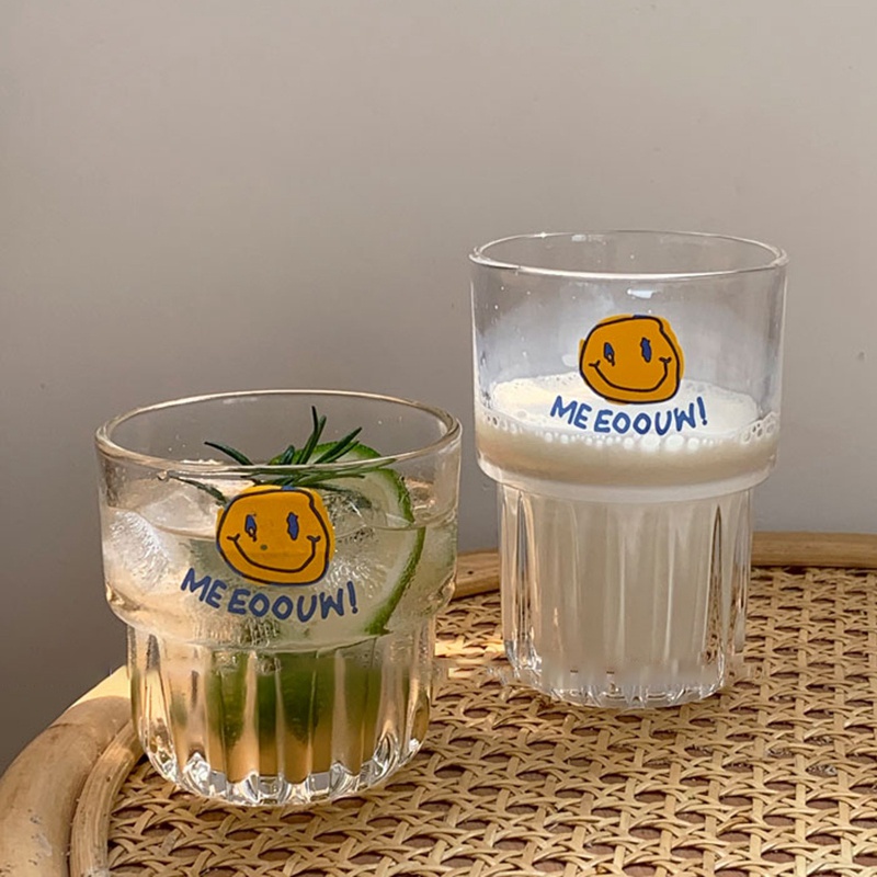 Cốc thủy tinh uống rượu whiskey họa tiết mặt cười đáng yêu