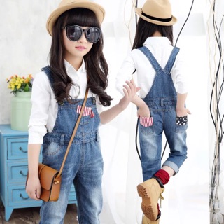 Quần yếm jean bé gái TQ06