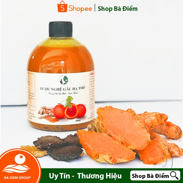 Cốt Nghệ Gấc Hạ Thổ | Da Trắng Sáng, Bay Nám Mụn, Giảm Thâm Mờ Rạn | Handmade | Rượu Nghệ Gấc Mẹ Sau Sinh- Shop Bà Điểm