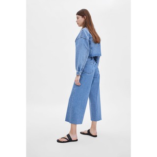 Quần jeans culottes cạp lỡ Zara