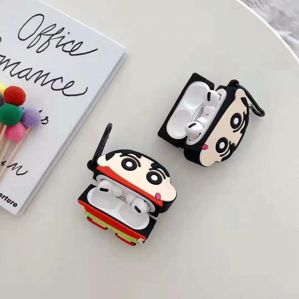 🔥CASE AIRPODS 1 2🔥Vỏ Bọc Tai Nghe Airpods 1/2 Case Silicon Dẻo Hình Thú Cậu Bé Shin Bút Chì - MARIO SHOP