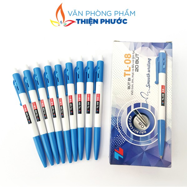 Bút bi Thiên Long TL-08 nhiều màu, đầu bút 0.8mm cho nét bút đậm đẹp THIỆN PHƯỚC