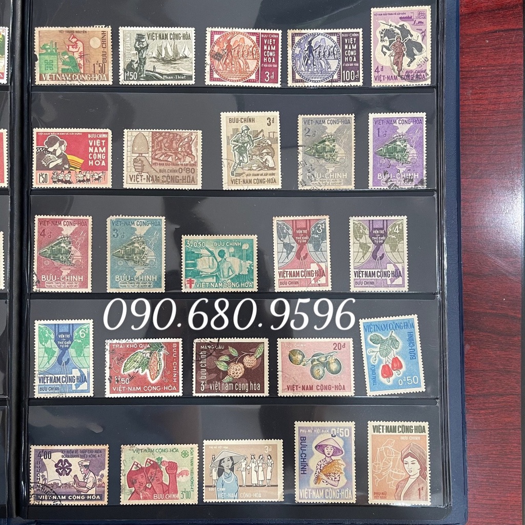 Bộ 400 Con Tem Xưa Khác Nhau Giai Đoạn 1955-1975, Kèm Album Đẹp Như Hình