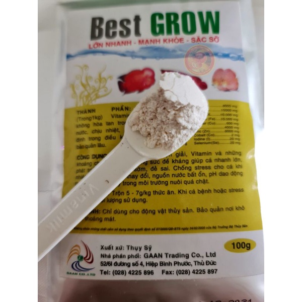 BEST GROW Vitamin Tăng Sức Đề Kháng Cho Cá Cảnh, Nguyên Liệu Trộn Tôm,Tim Bò