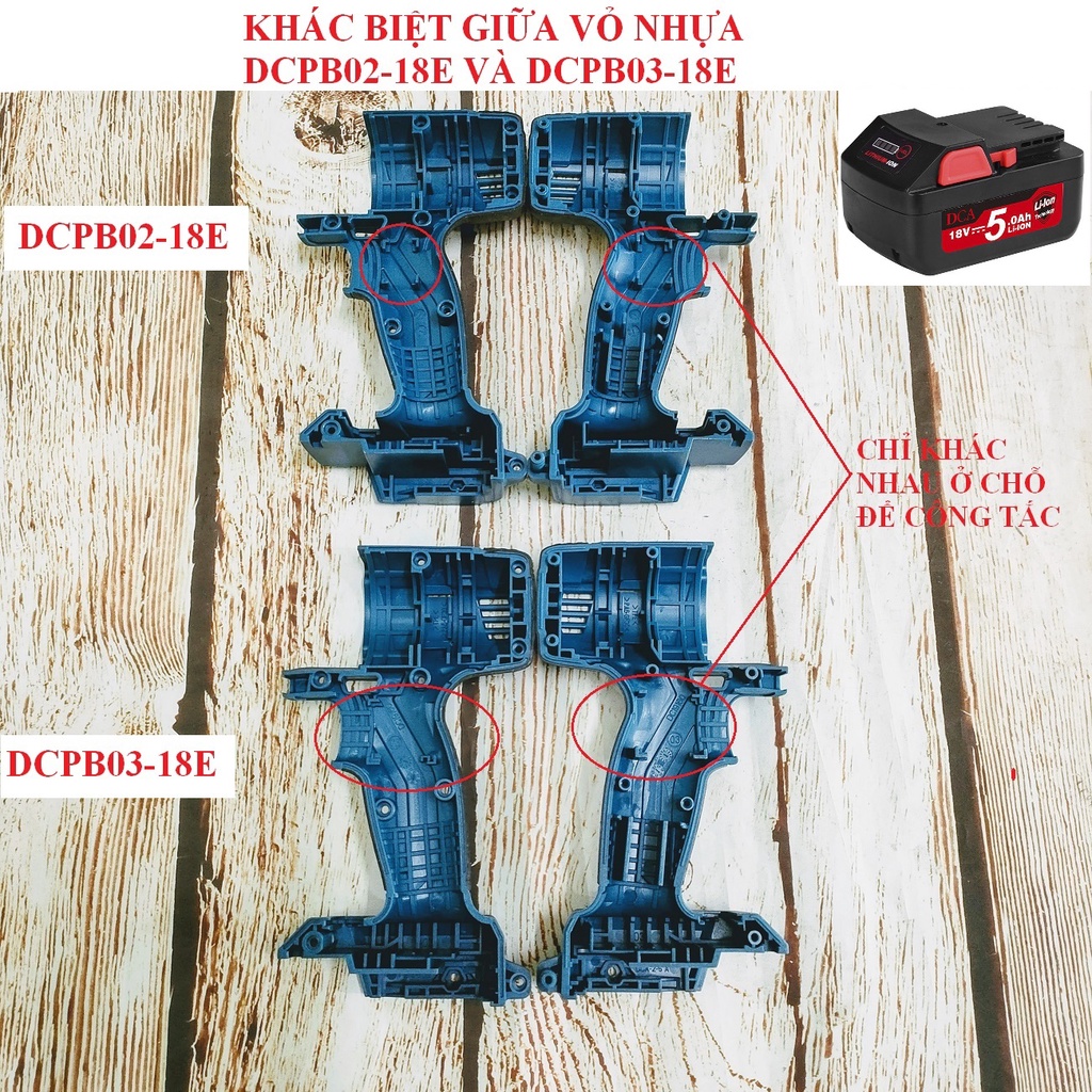 SV Bộ vỏ nhựa thay thế cho máy vặn bulong DongCheng, DCA 20V