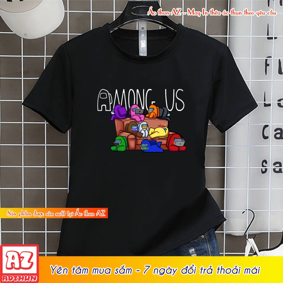 Áo thun trẻ em in hình game Among US màu cam và đen M2761