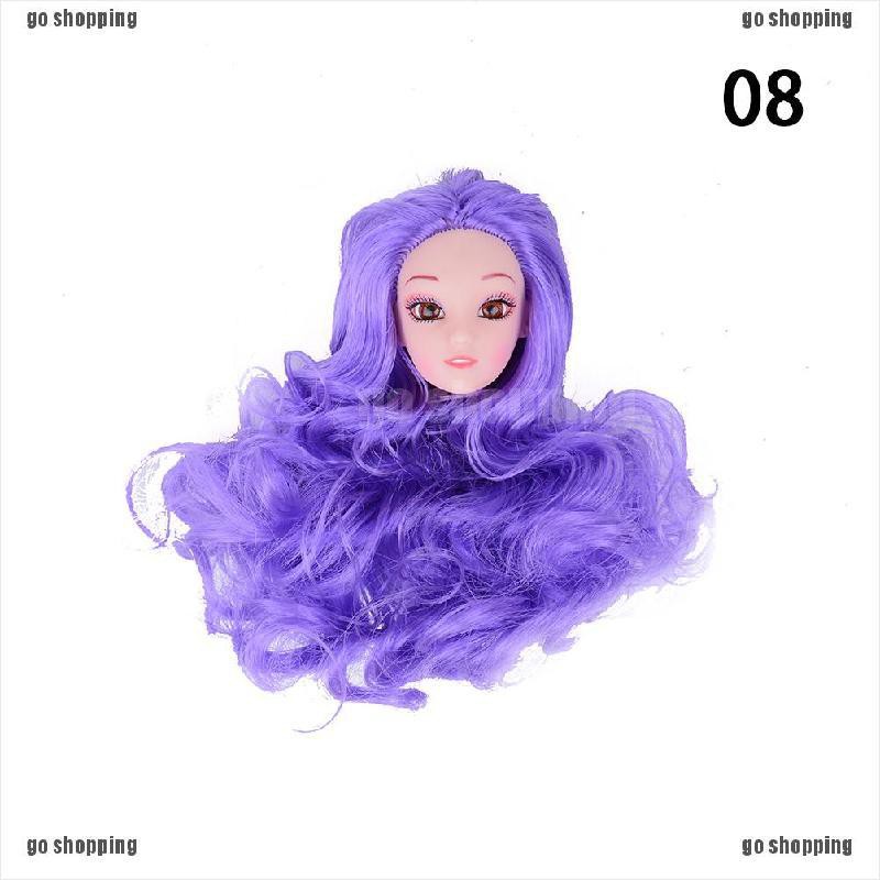 {go shopping}Quality Doll Head with Colorized straight Hair DIY Accessories For Barbie