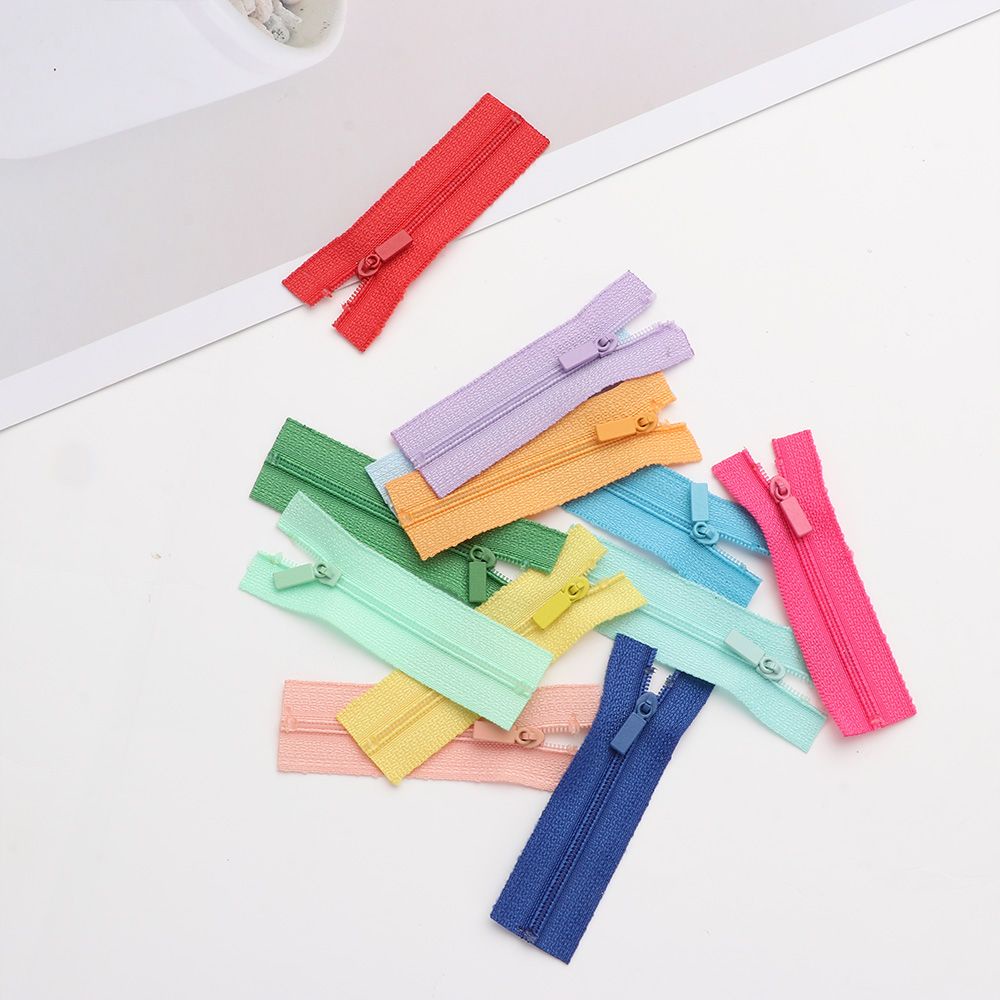 Set 5 đai khóa kéo mini hình chữ nhật nhiều màu sắc tùy chọn 6cm dành cho may quần áo búp bê DIY