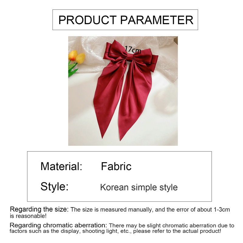 Kẹp Tóc Hình Nơ Lớn Bằng Ruy Băng Dài Kiểu Hàn Quốc Cho Nữ