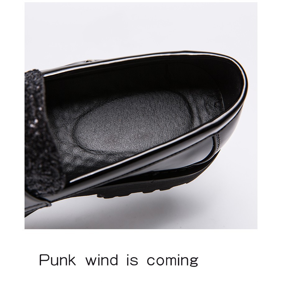 Elegant imitation diamond loafers for men