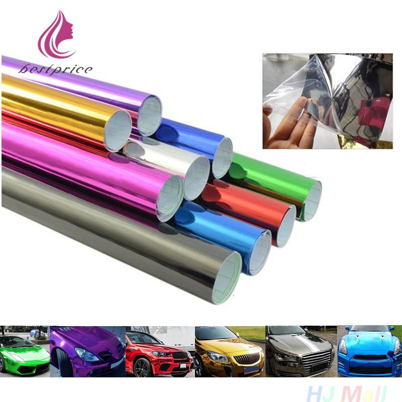 15x152cm Xe mạ điện gương sáng phim dán xe thay đổi màu phim