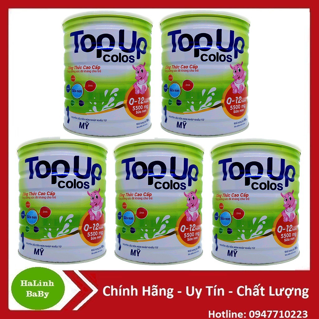 Combo 5 Lon Sữa Topup Colos 1,2 800g [Date 2023]