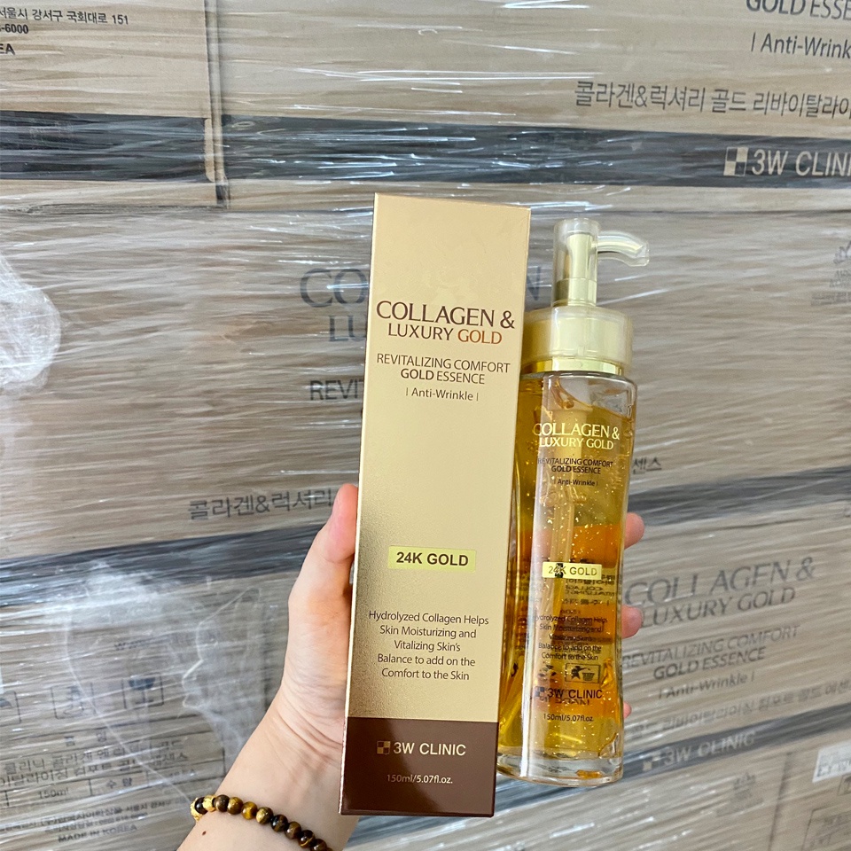 Tinh chất dưỡng da 3W Clinic Collagen Luxury Gold Essence dưỡng ẩm Hàn Quốc