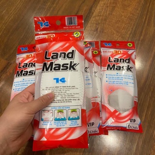 (Túi 6 chiếc) Khẩu trang 4D Land Mask Than hoạt tính kiểu dáng KF94