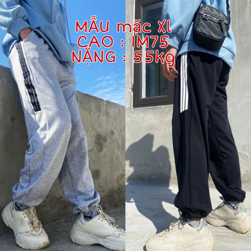 Quần Jogger Nam Nữ Thể Thao 3 Sọc 2in1 Chất Nỉ Da Cá Cao Cấp Form Quần Suông Bo Gấu E'mer Mẫu Mới Nhất