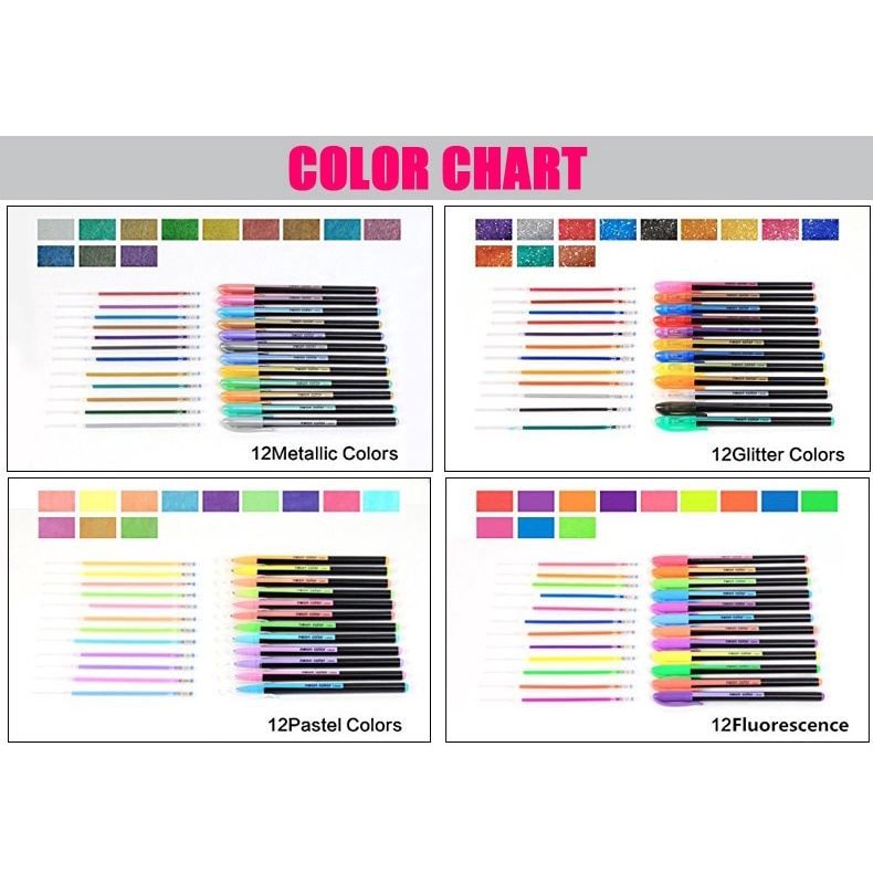 Bộ 48 bút bi nhiều màu sắc bắt mắt tiện dụng