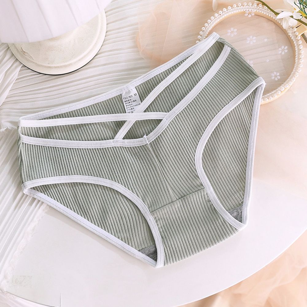 Quần Lót Cotton Mềm Không Đường May Dây Chéo Lưng Vừa Dành Cho Nữ