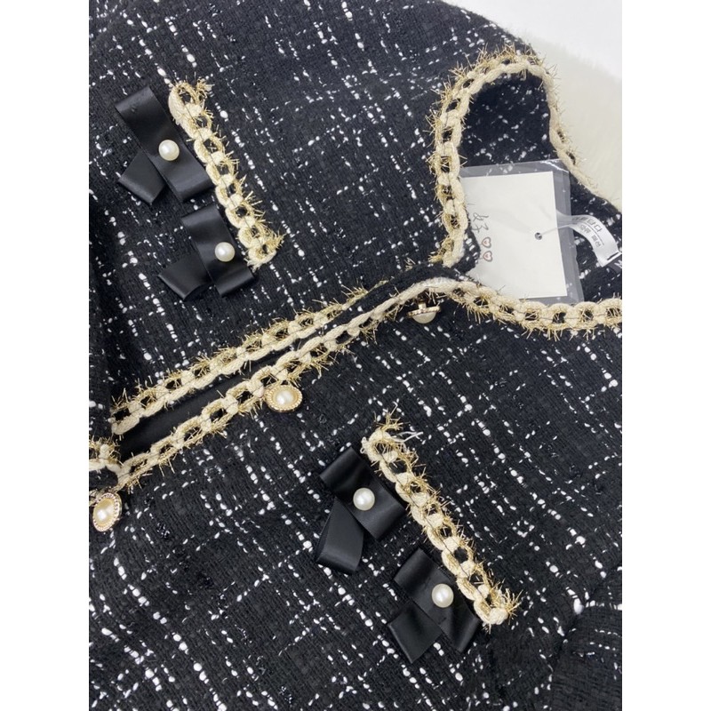 💕Áo khoác dạ tweed, Hoạ tiết nơ túi sang chảnh phong cách Hàn Quốc. Áo khoá dạ phong cách Hàn Quốc | BigBuy360 - bigbuy360.vn