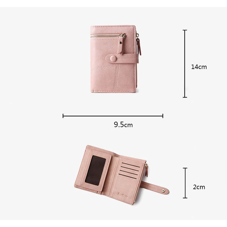 Ví tay Nữ mini sang trọng siêu năng kẹp nút Bi Tròn Shalla  H991