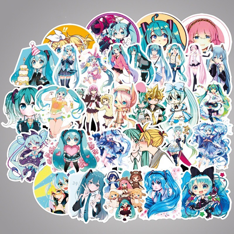 J· Bộ Hình Dán Chống Thấm Hatsune Miku, 50 tờ/bộ