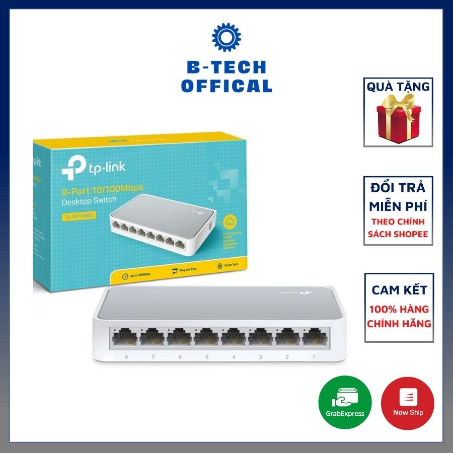 Bộ chia tín hiệu 8 cổng TP-Link TL-SF1008D 8 port switch 10/100 Mbps Kiểm soát lưu lượng