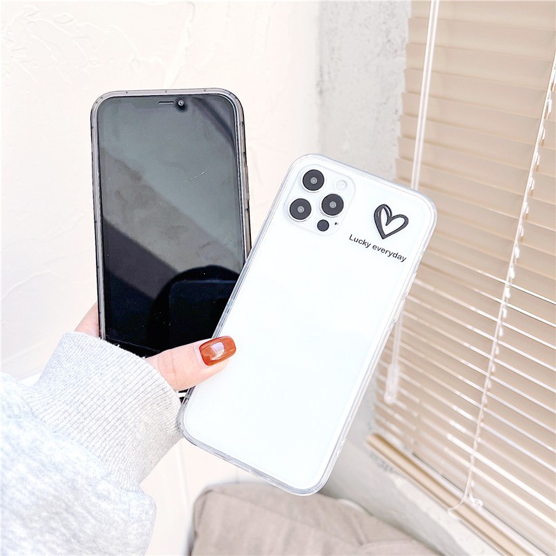 Ốp lưng iphone Tim tí hon viền trong chống ố vàng 6/6plus/6s/6splus/7/7plus/8/8plus/x/xr/xs/11/12/pro/max/plus/promax