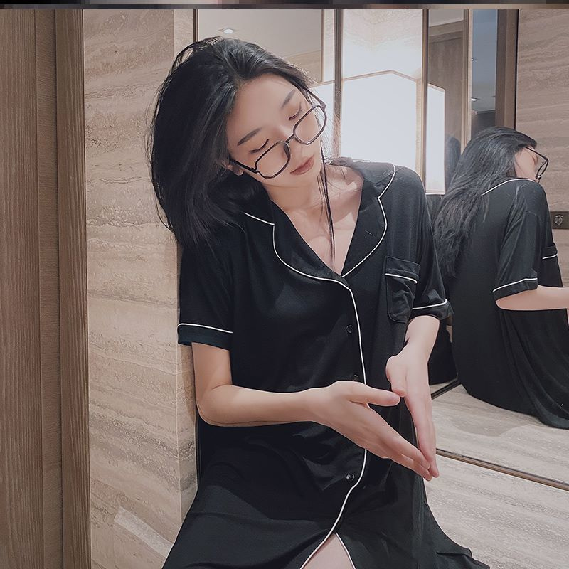 Áo ngủ ngắn tay dáng rộng dáng yêu cho nữ