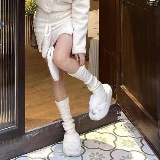 FXDAZI Bán Chạy!F & X Tất Len Ống Loe Rộng Bảo Vệ Chân Mùa Thu Đông Ấm Áp JK Hot Girl Niche Y2K
