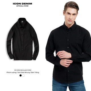 Áo Sơ Mi Nam ICON DENIM Tay Dài Vải Chéo Nhung Regular Form SM090056